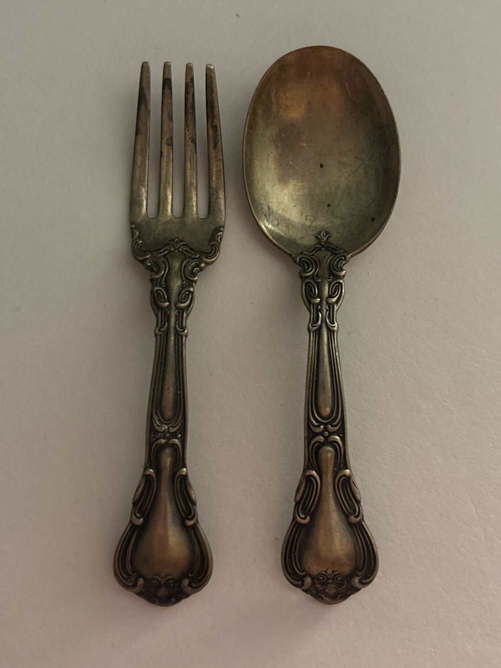 Antique Gorham Chantilly silver baby utensils | vintage